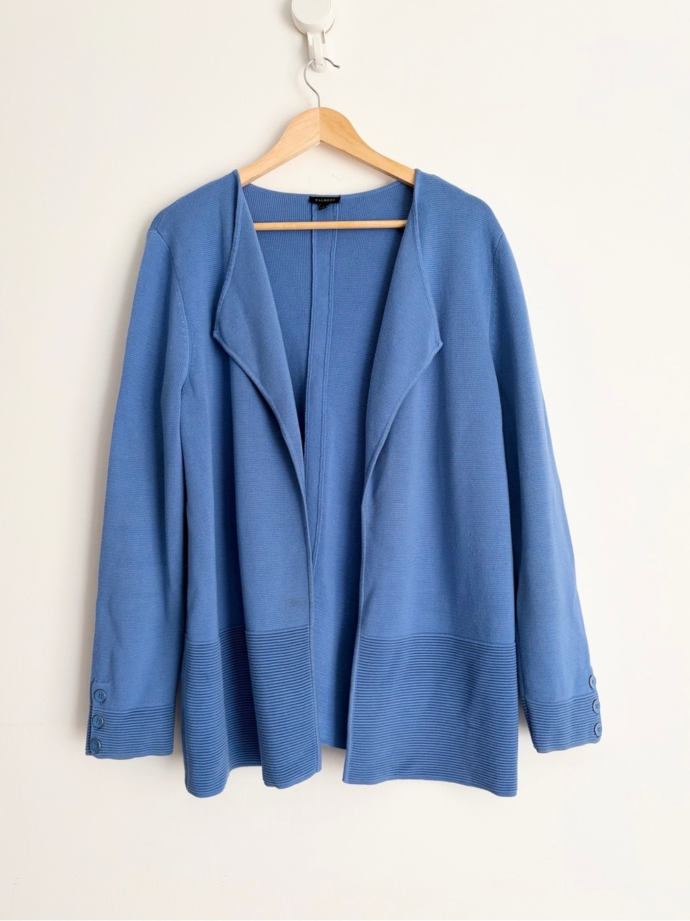 Talbots Periwinkle Blue Draped Cardigan Coastal Preppy L